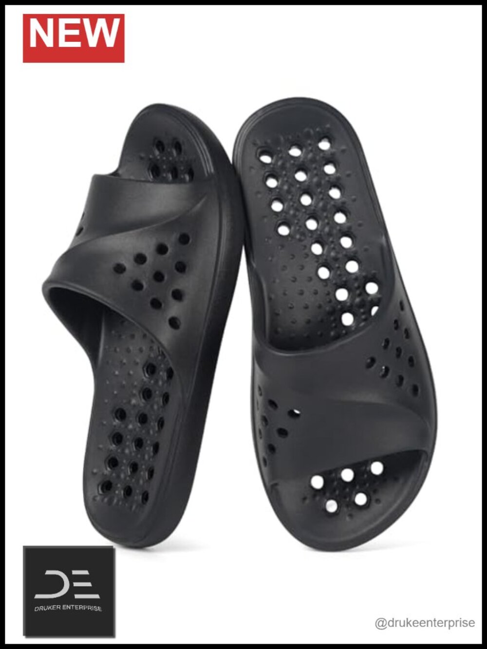 Quick Drying Shower Shoes with Arch Support, Non Slip, Drain Holes, Unisex